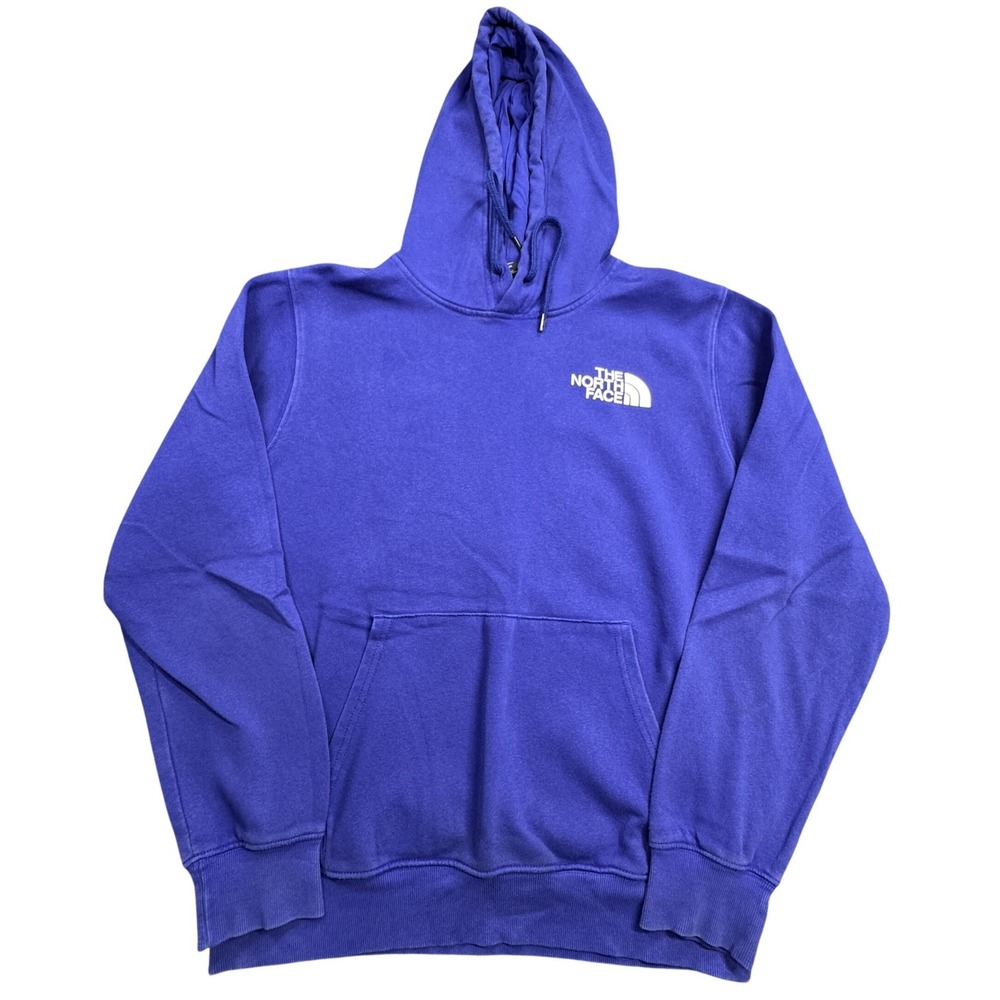 The‎ North Face Hoodie Mens Medium Blue Box Logo Pullover Streetwear